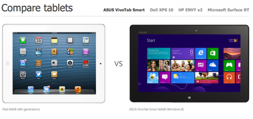 iPad 64GB vs Asus ViviTab Smart 64GB