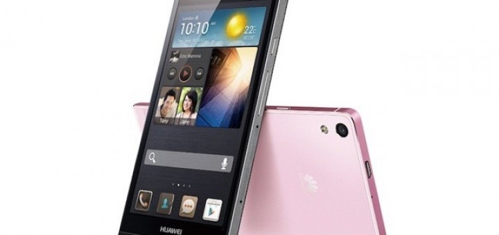 Huawei Ascend P6 in black and pink