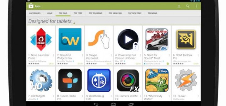Google Play Store will provide better access to tablet-optimized apps for users and developers