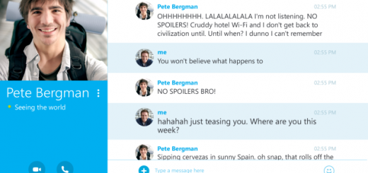 Skype for Android version 4.4 conversation screen