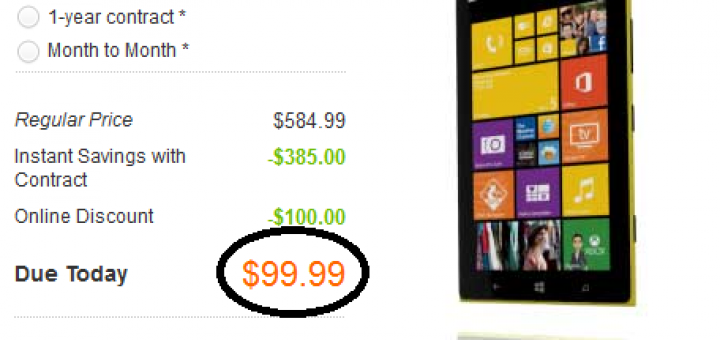 Lumia 1520 is available for pre-orders from AT&T for $99.99