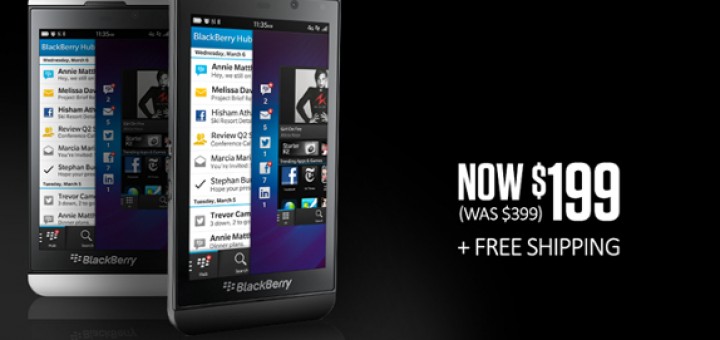 BlackBerry Z10 will be available for purchase for only $199 on Cyber Monday