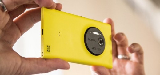 a yellow version of the Nokia Lumia 1020 cameraphone