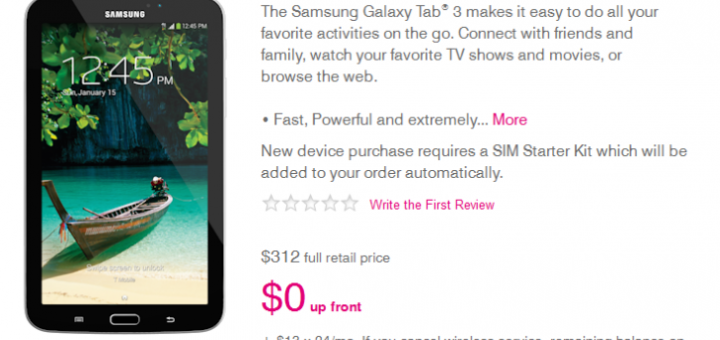 Galaxy Tab 3 7.0 released by T-Mobile