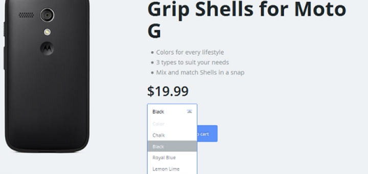Grip Shells accessories for Moto G can be purchased for $19.99
