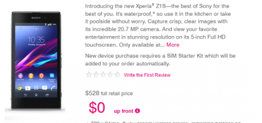 Sony Xperia Z1S gets released by T-Mobile