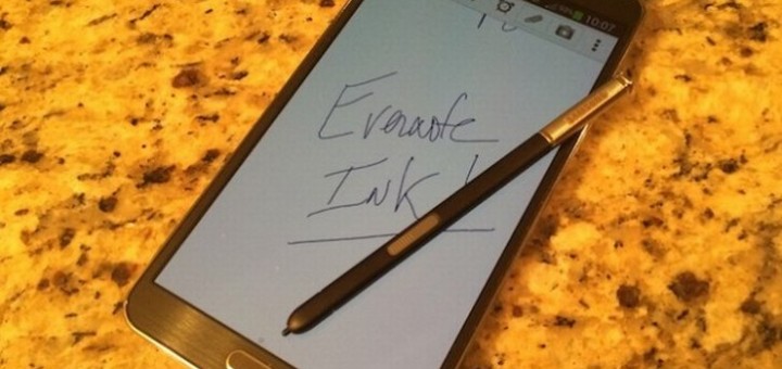 a Galaxy Note 3 device running Evernote for Android