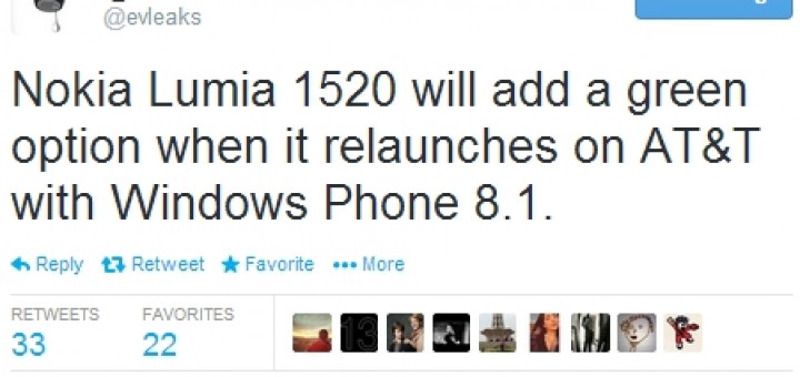 Nokia Lumia 1520 in green with Windows Phone 8.1 on board might be re-launched by AT&T