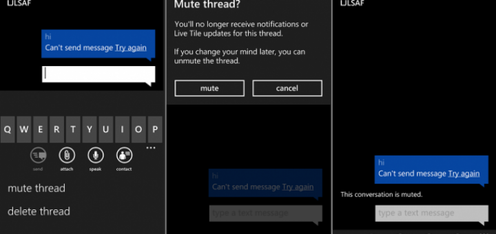 Muted conversations with WP 8.1
